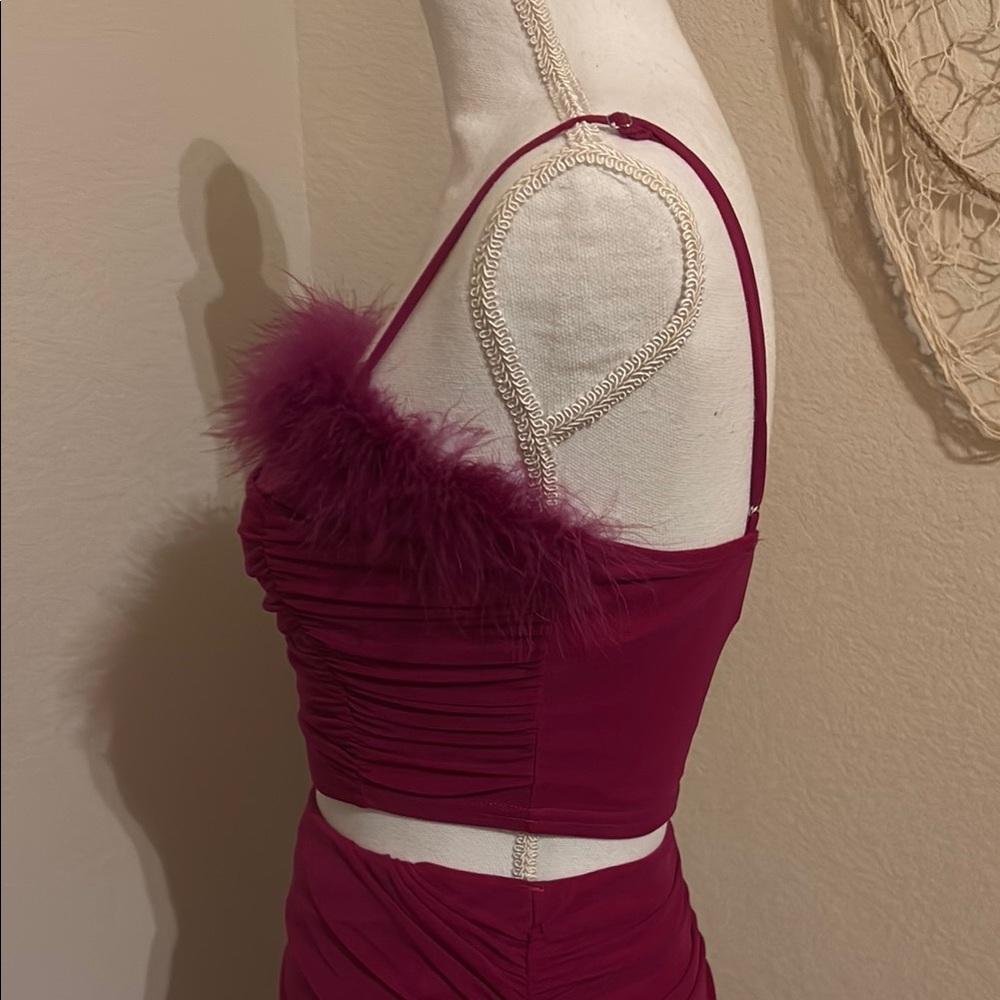 Fun and Flirty Burgundy Skirt Set - Picture 7 of 11